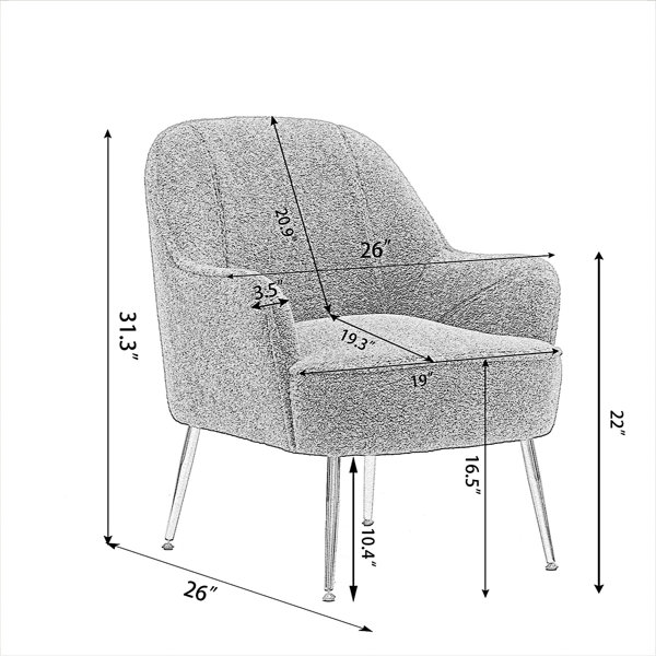 Mercer41 Mahlab Modern Armchair With Metal Legs Wayfair